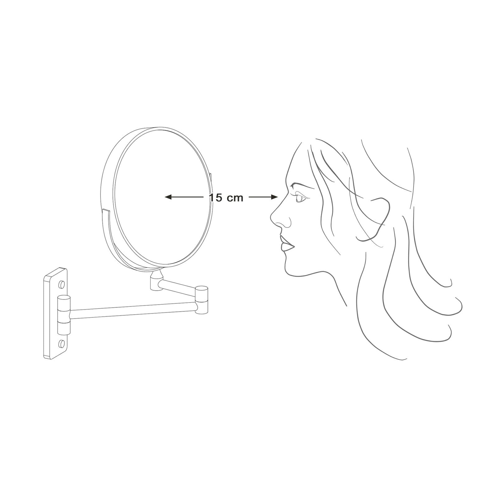 Erweiterbares Make-up-Spiegel-5 × Vergrößerung