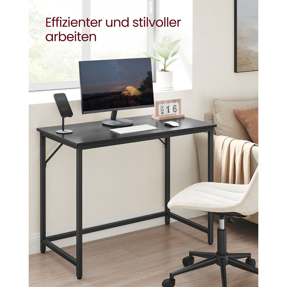 Bureau - 100 x 50 cm - Staal - Industrieel Design - Zwart