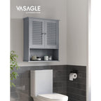 Badezimmermöbel - mit verstellbarem Regal und Lattentüren