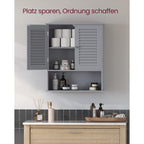 Badezimmermöbel - mit verstellbarem Regal und Lattentüren