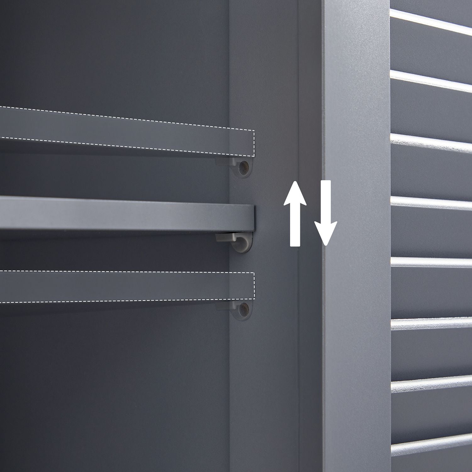 Badezimmerschrank - Küchenschrank mit offenem Fach - Grau