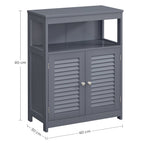 Badezimmerschrank - Küchenschrank mit offenem Fach - Grau