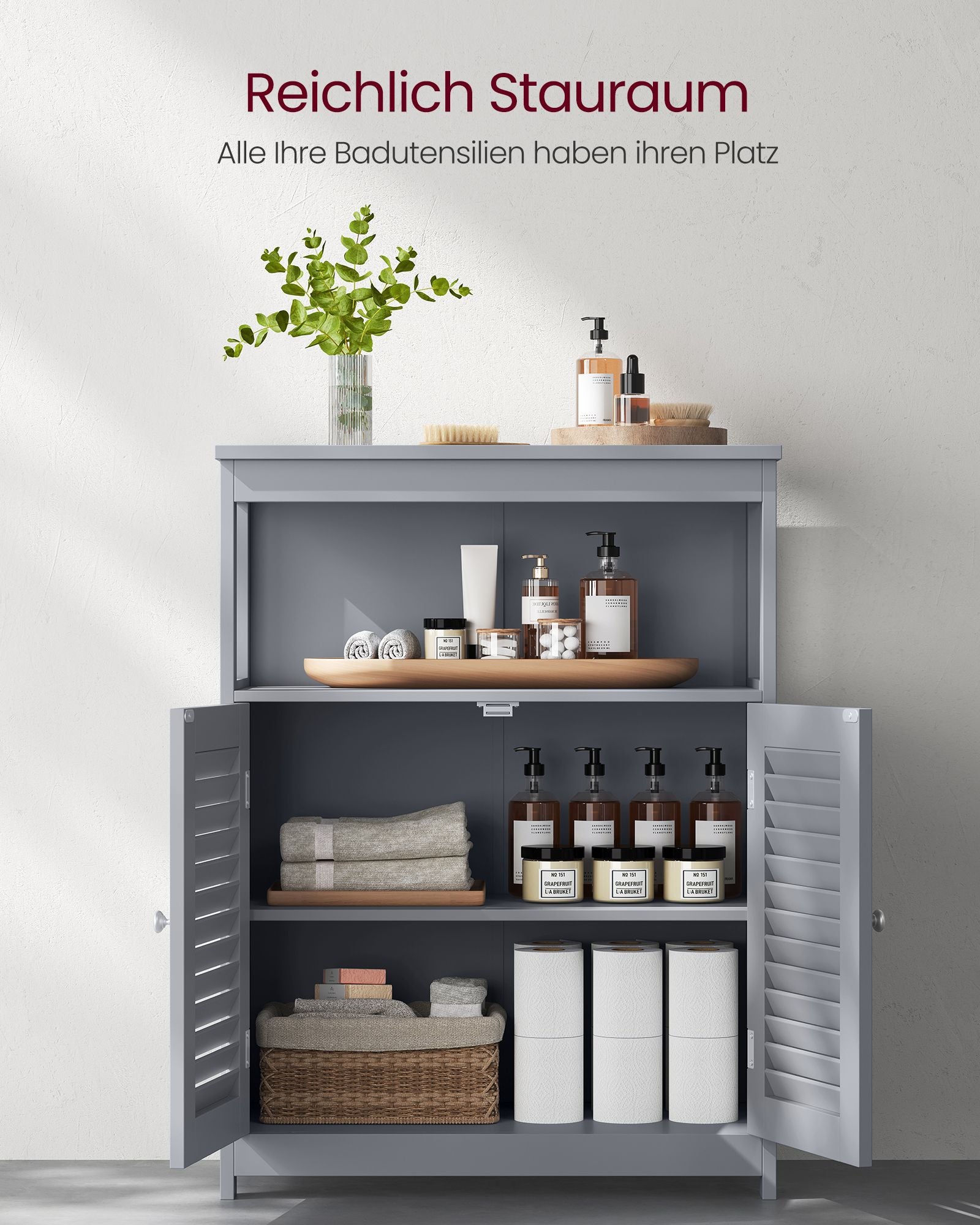 Badezimmermöbel - mit offenen Vak & 2 Türen