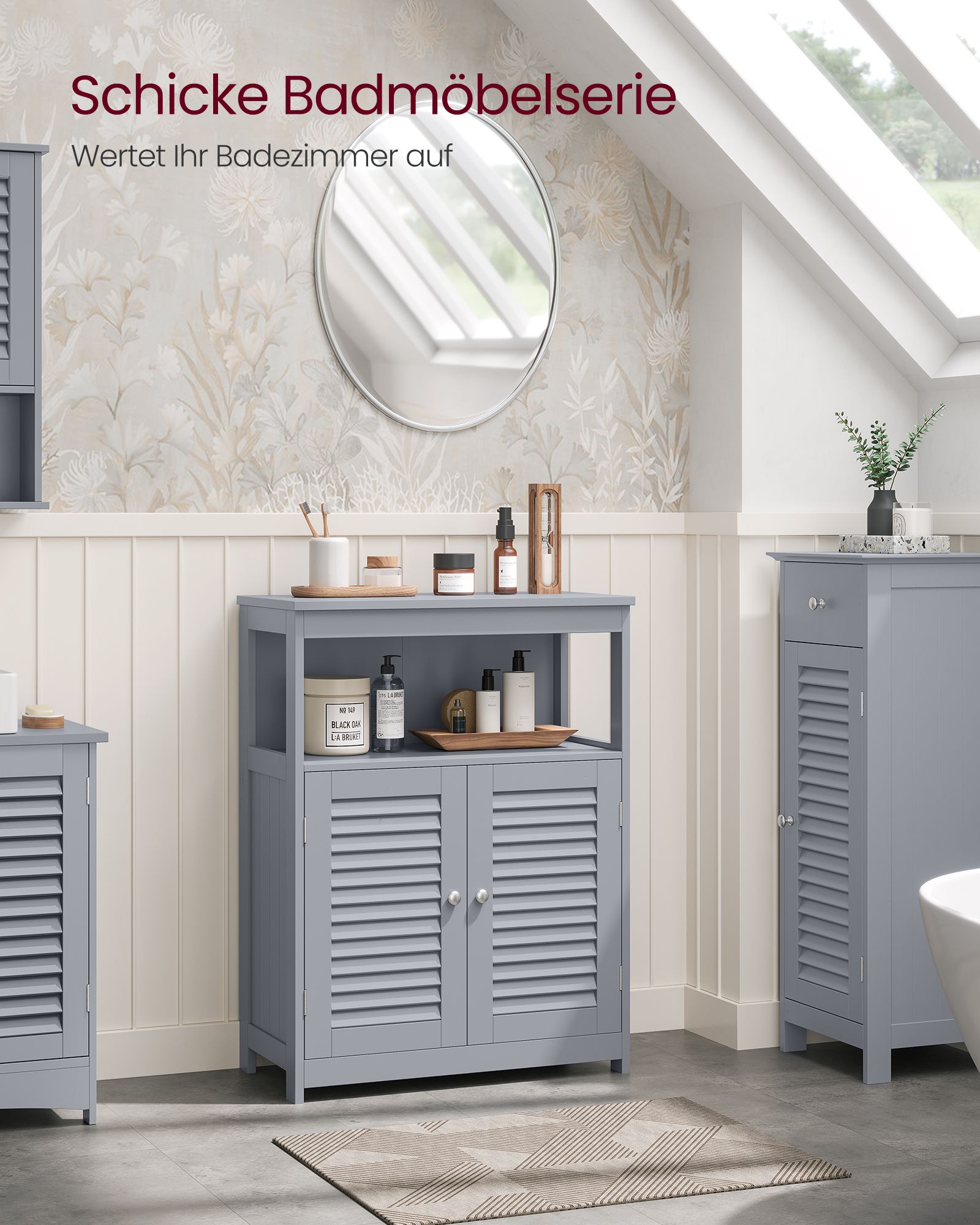 Badezimmermöbel - mit offenen Vak & 2 Türen