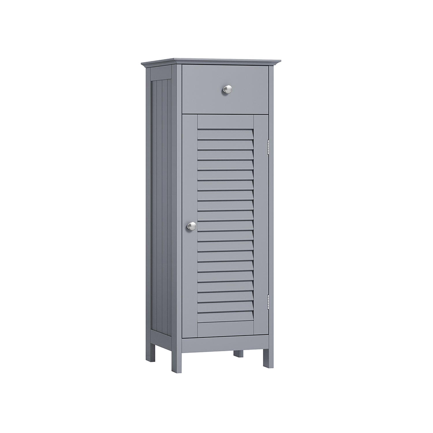 Badezimmerschrank - Smal - mit Louvredeur - Weiß