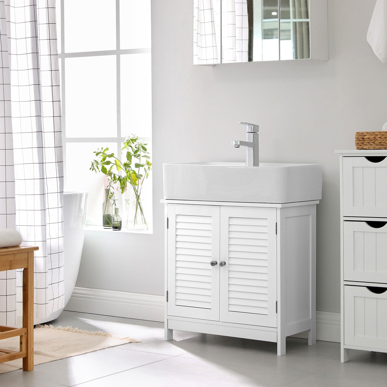 Waschbeckenschrank - Matt White