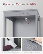 Badezimmerschrank - hoch - schmaler Stehen - Taube grau
