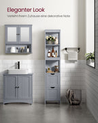 Badezimmerschrank - hoch - schmaler Stehen - Taube grau