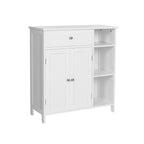 Badezimmerschrank - mit 1 Schublade - 3 Regale - Holz - Weiß