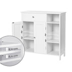 Badezimmerschrank - mit 1 Schublade - 3 Regale - Holz - Weiß