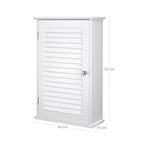 Badezimmerschrank - Wandschrank mit Tür - 40 x 16 x 60 cm - Holz - Weiß