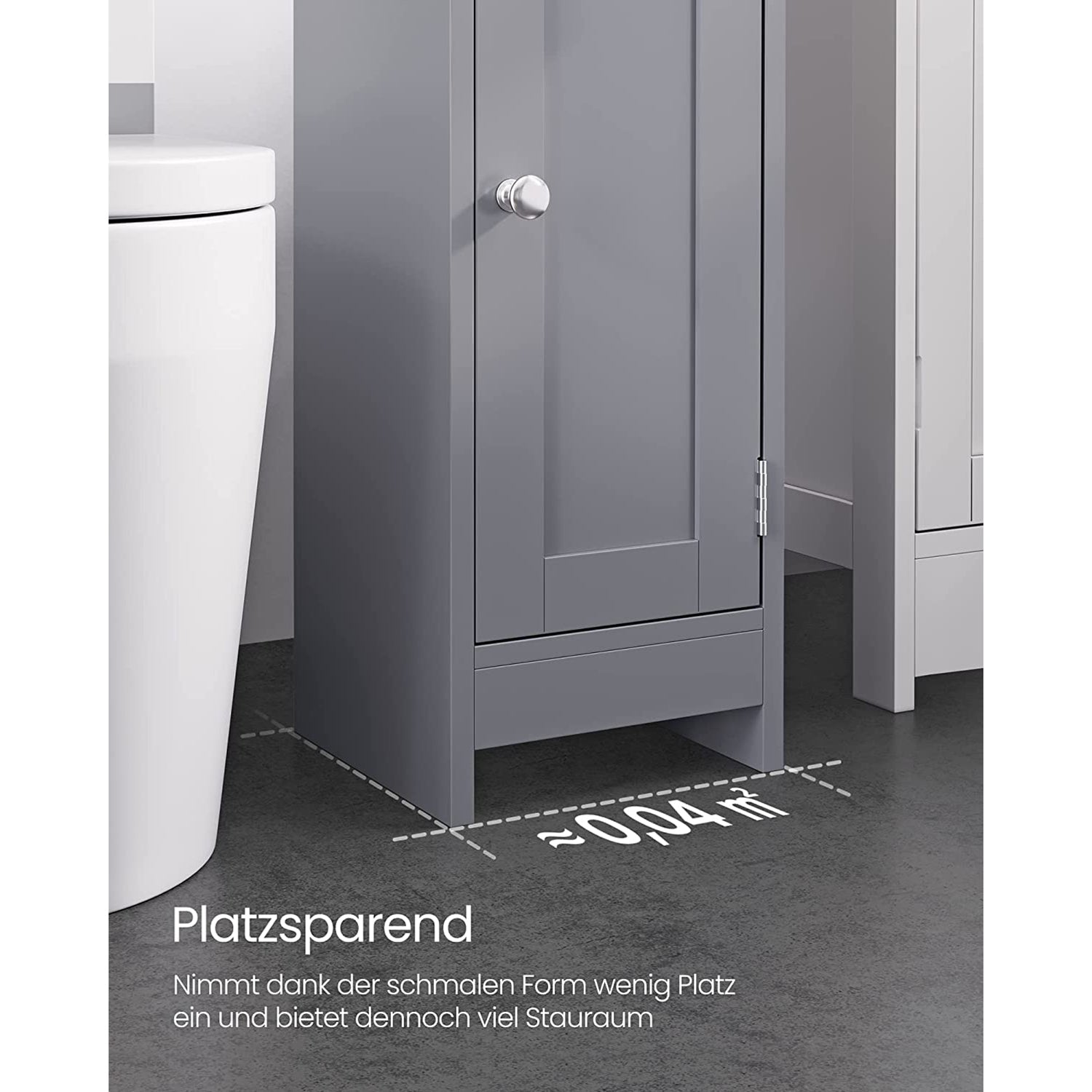 Badezimmerschrank - Beepercase - Zwei offene Fächer - grau
