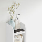 Bathroom cabinet - Narrow cupboard - With door and 2 shelves - White