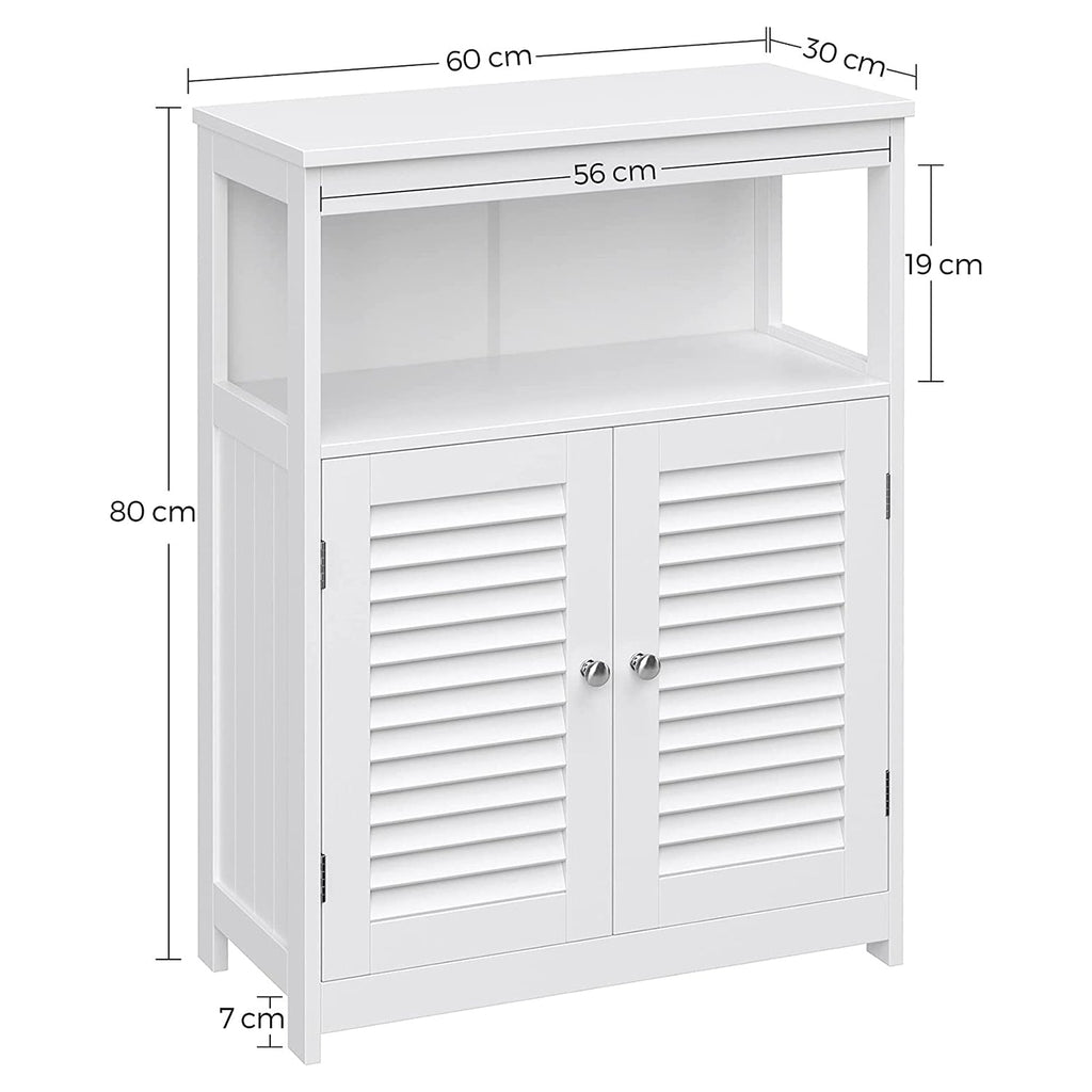 Badezimmerschrank - mit offenem Fach - Verstellbare Regale - Weiß