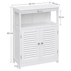 Badezimmerschrank - mit offenem Fach - Verstellbare Regale - Weiß