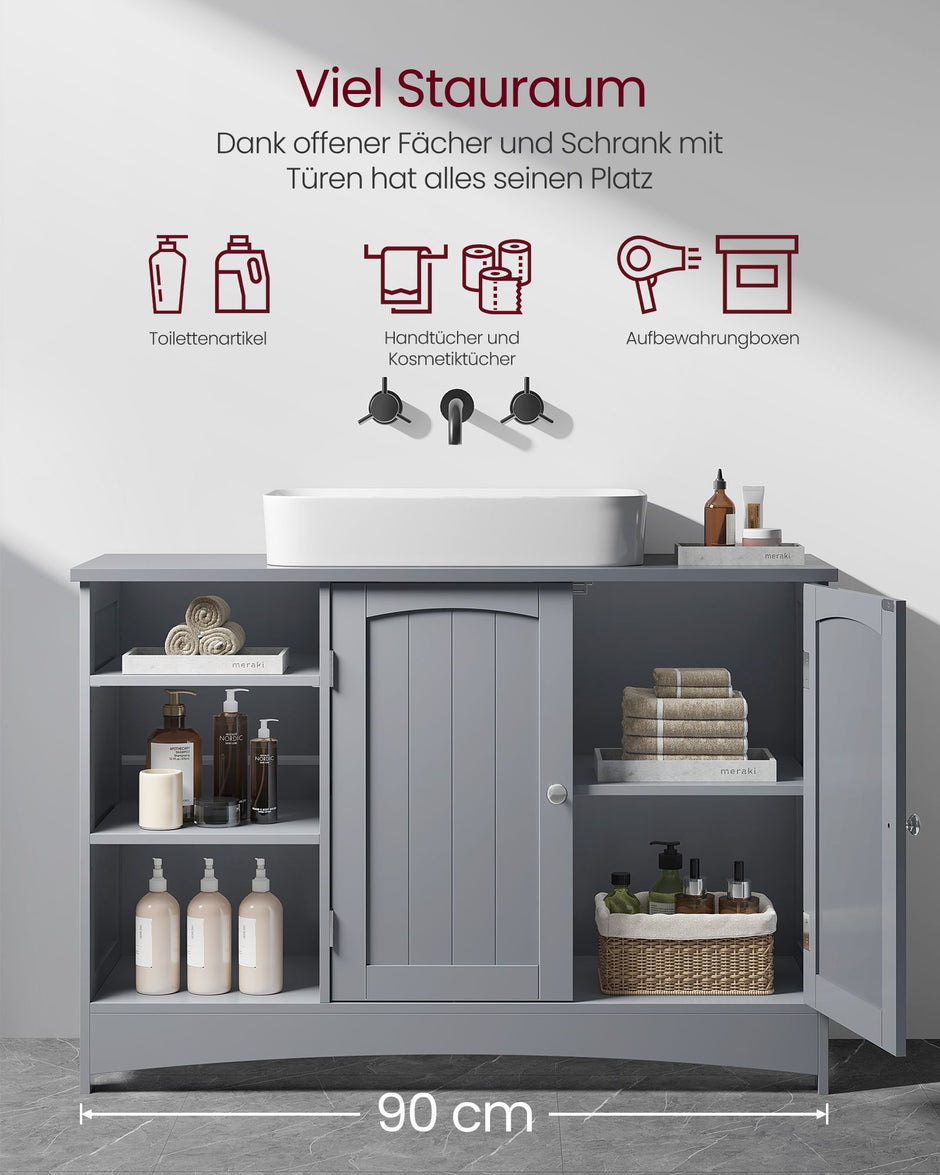 Waschbeckenschrank - extra lang - 2 Türen