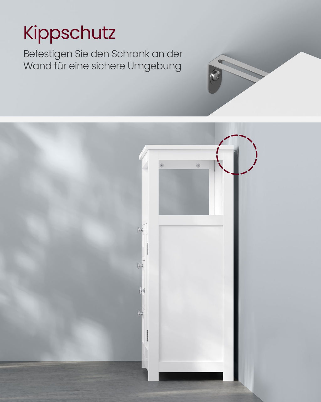Badezimmermöbel - 30 x 60 x 80 cm - mit 3 Schubladen