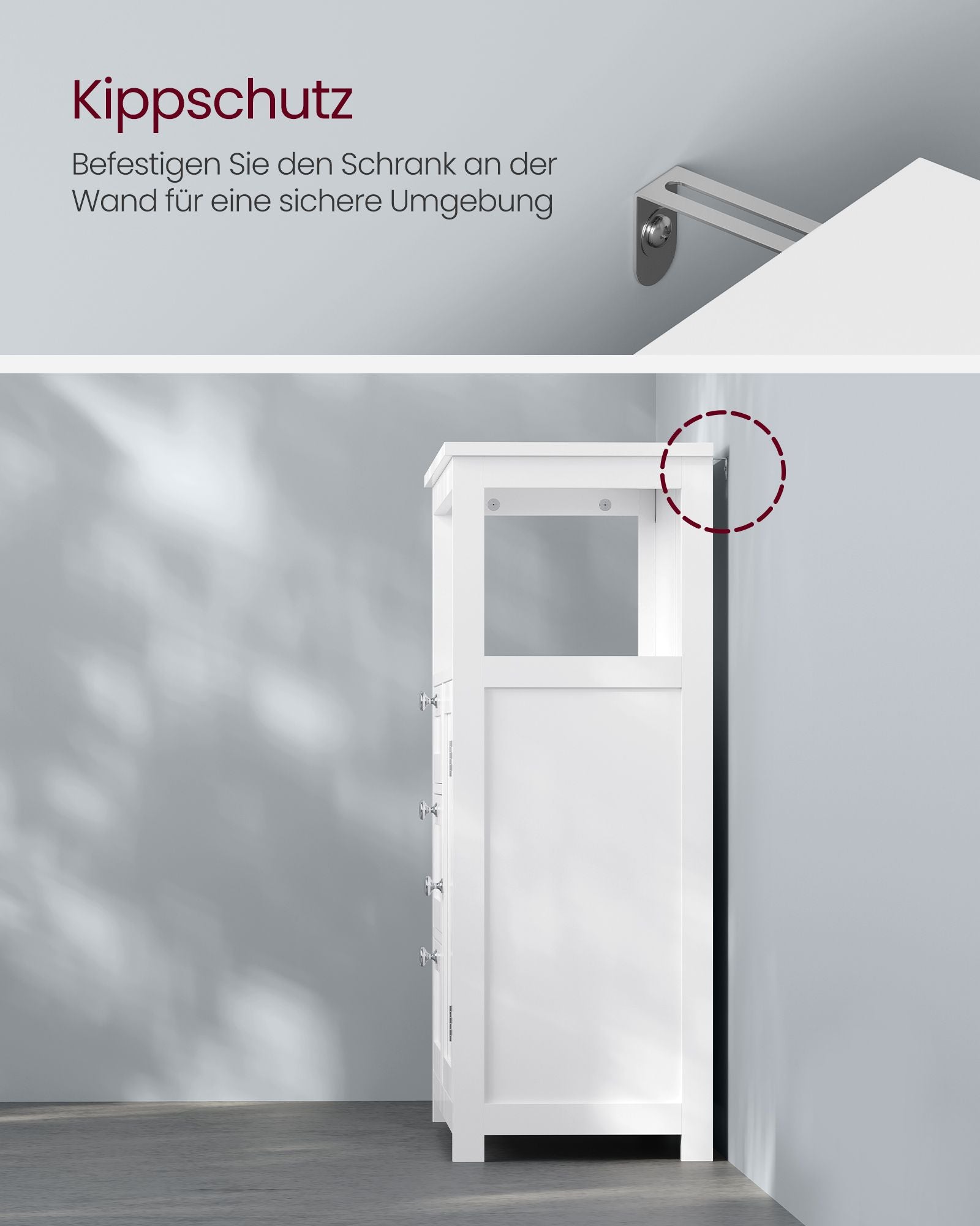 Badezimmermöbel - 30 x 60 x 80 cm - mit 3 Schubladen