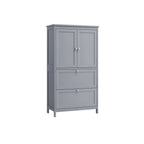 Badezimmerschrank - Wohnzimmerschrank - Türen - 2 Schubladen - aus Holz - Grau