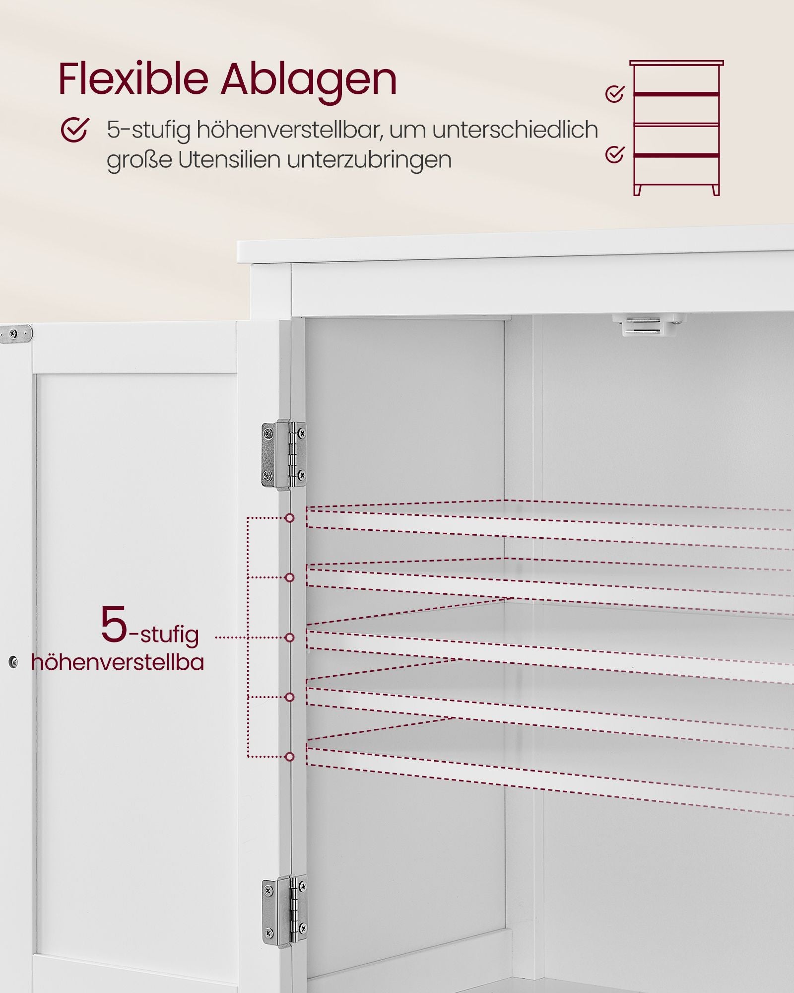 Badezimmermöbel - mit 4 Türen - klassisches Weiß