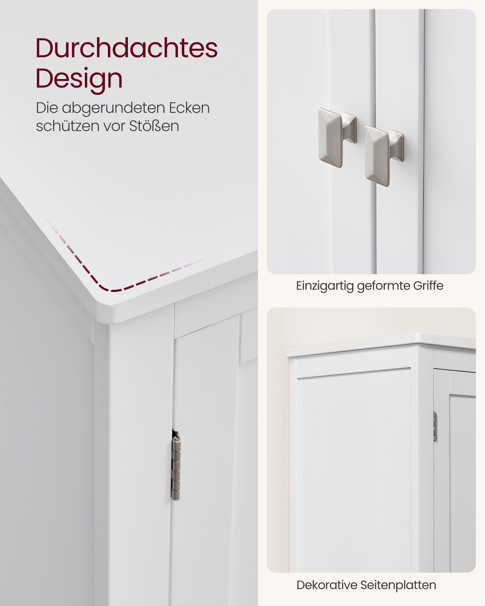 Badezimmermöbel - mit 4 Türen - klassisches Weiß