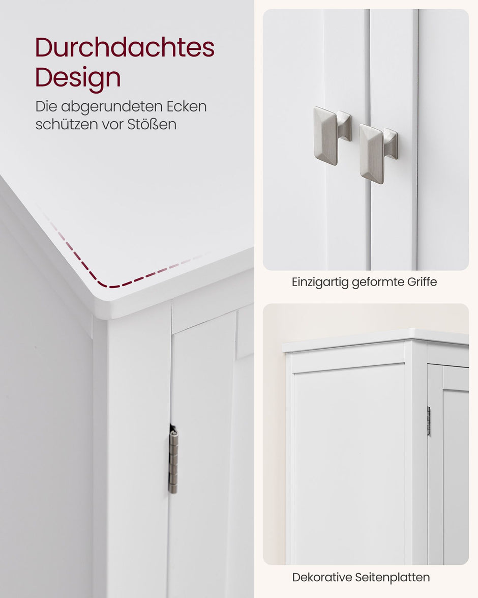 Badezimmermöbel - mit 4 Türen - klassisches Weiß