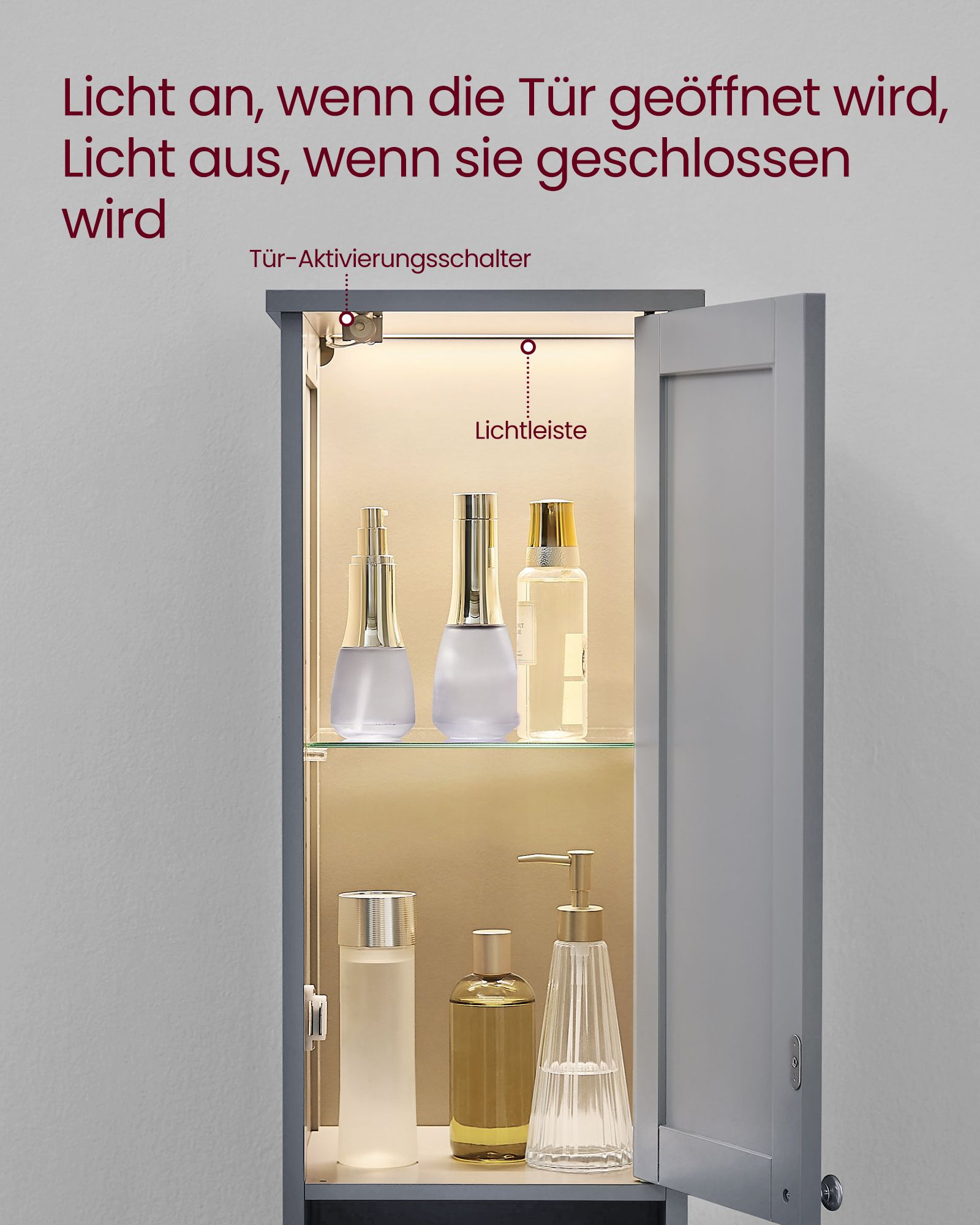 Badezimmermöbel - mit Taubengrau -Beleuchtung