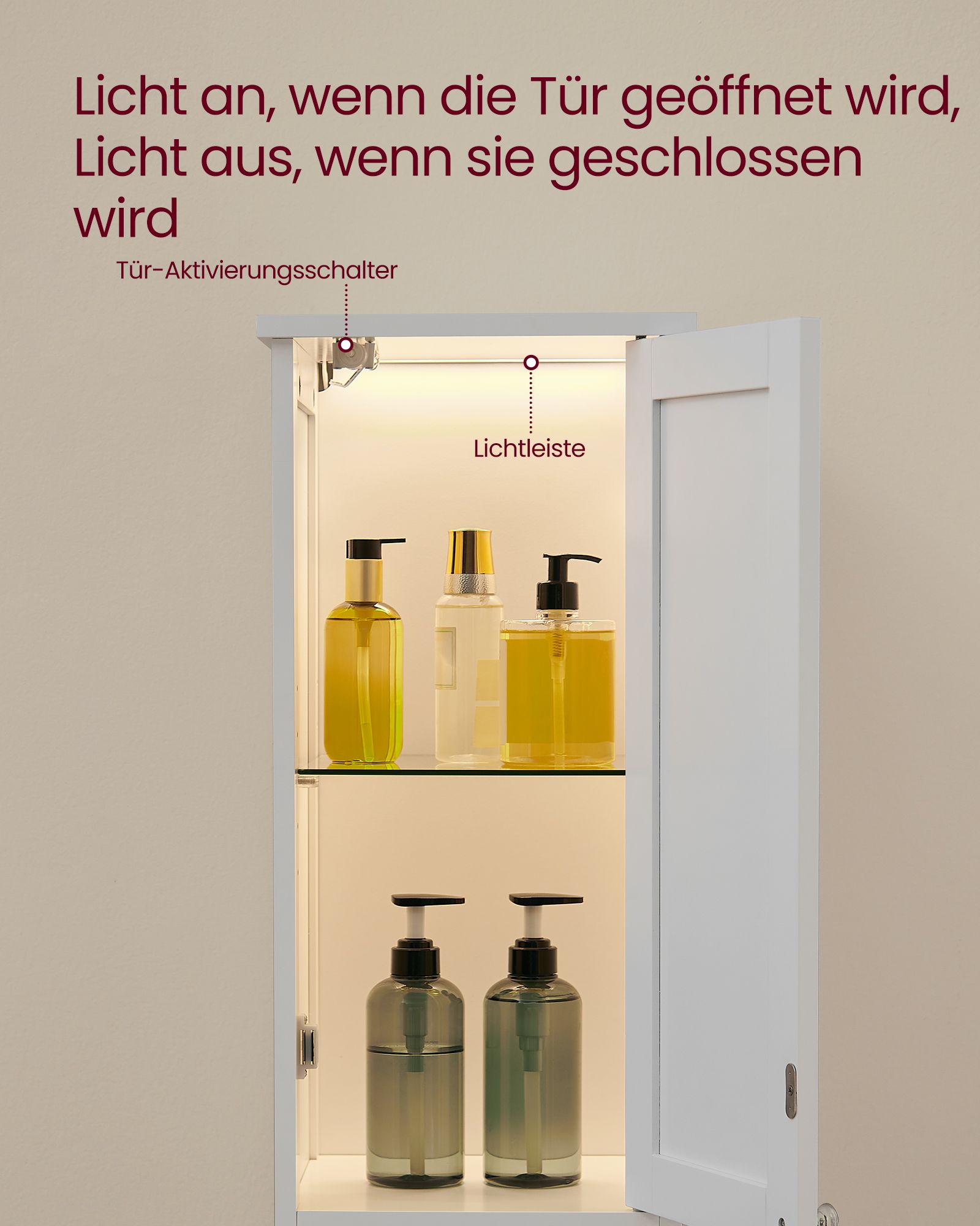 Badezimmermöbel - mit Wolkwitte -Beleuchtung