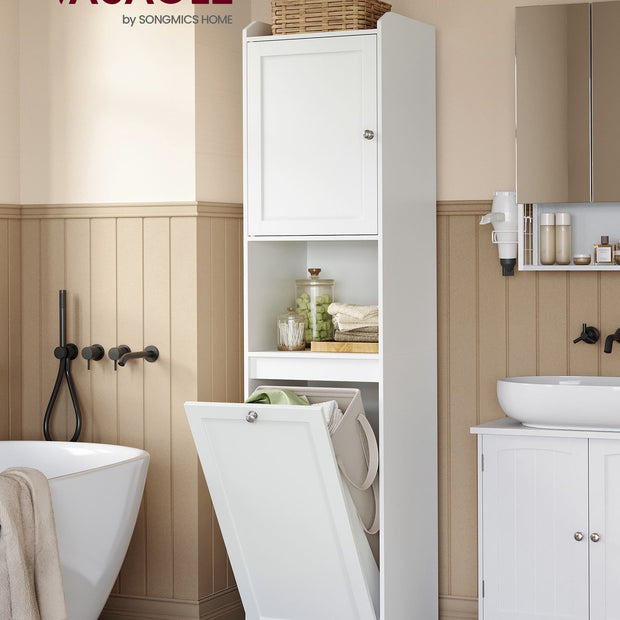 Badezimmerschrank - mit Wäschereikorb - 40 × 40 × 170 cm