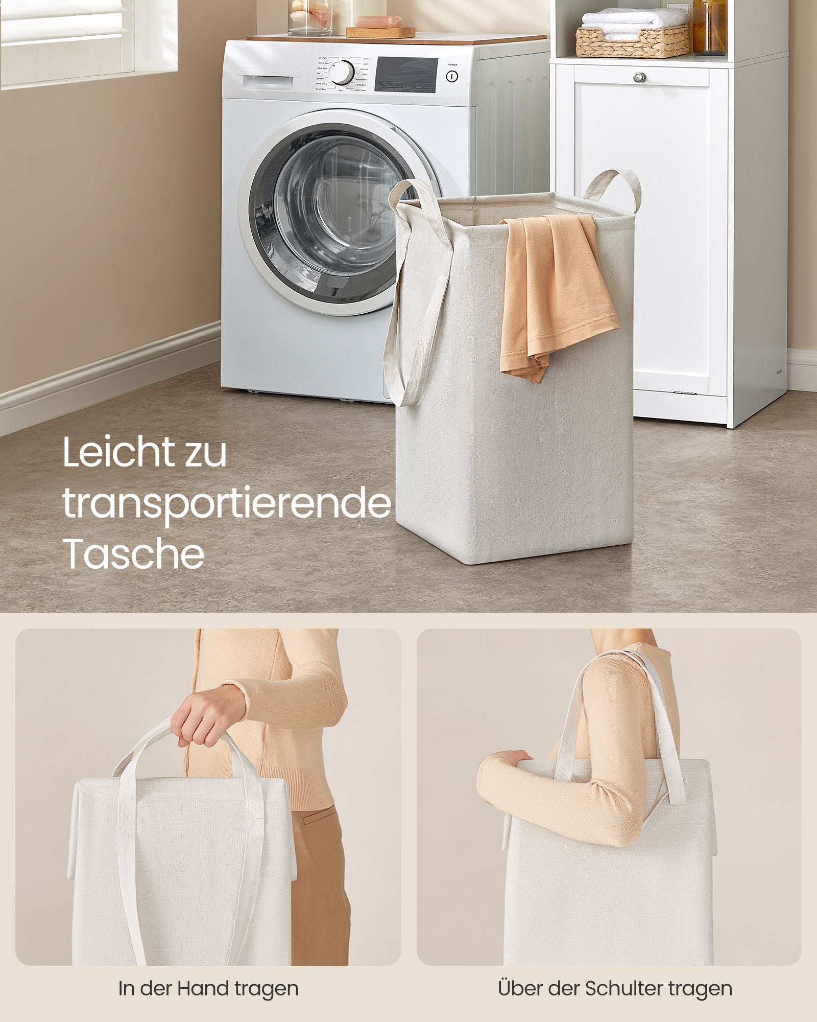 Badezimmerschrank - mit Wäschereikorb - 40 × 40 × 170 cm
