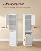 Badezimmerschrank - mit Wäschereikorb - 40 × 40 × 170 cm