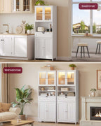 Badkamerkast – Met Planken, Lades en Open Vakken – Wit – Badkamer