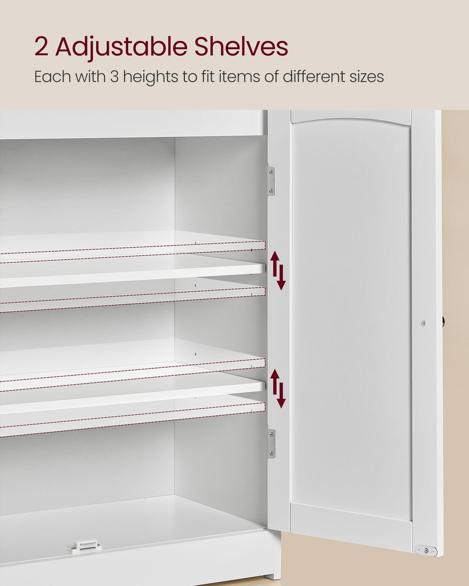 Badezimmerschrank - mit 2 Türen und Regalen - Wolkwit