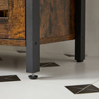 Waschbeckenkoffer - Badezimmerschrank - 2 Türen - Holzblatt - Braun -Black