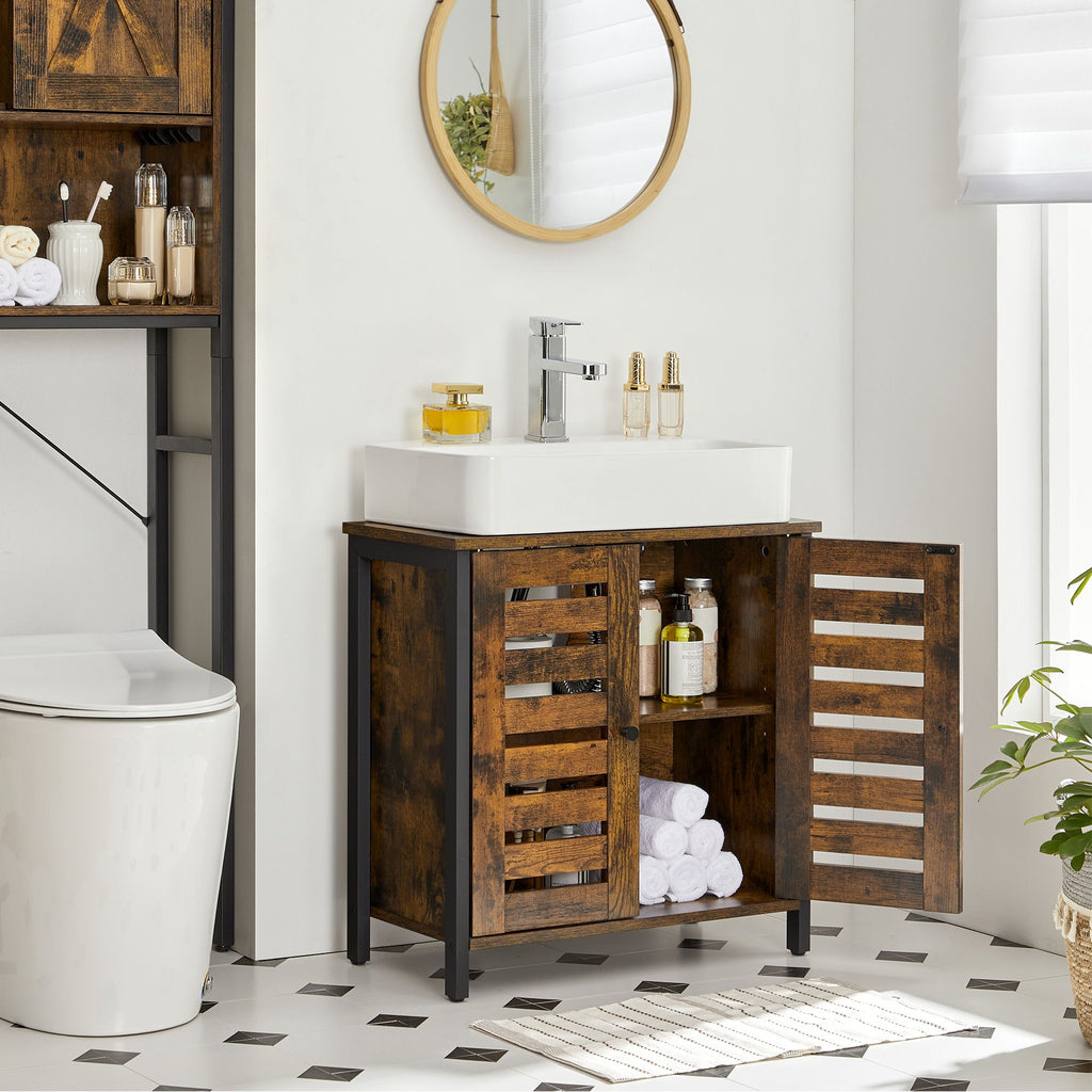 Waschbeckenschrank-Vintage Brown-Zwart