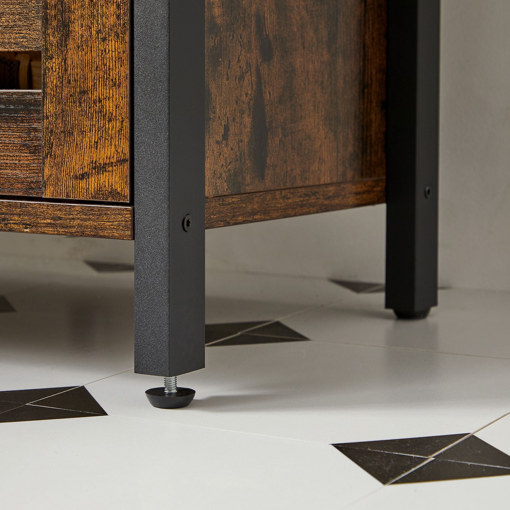 Waschbeckenschrank-Vintage Brown-Zwart