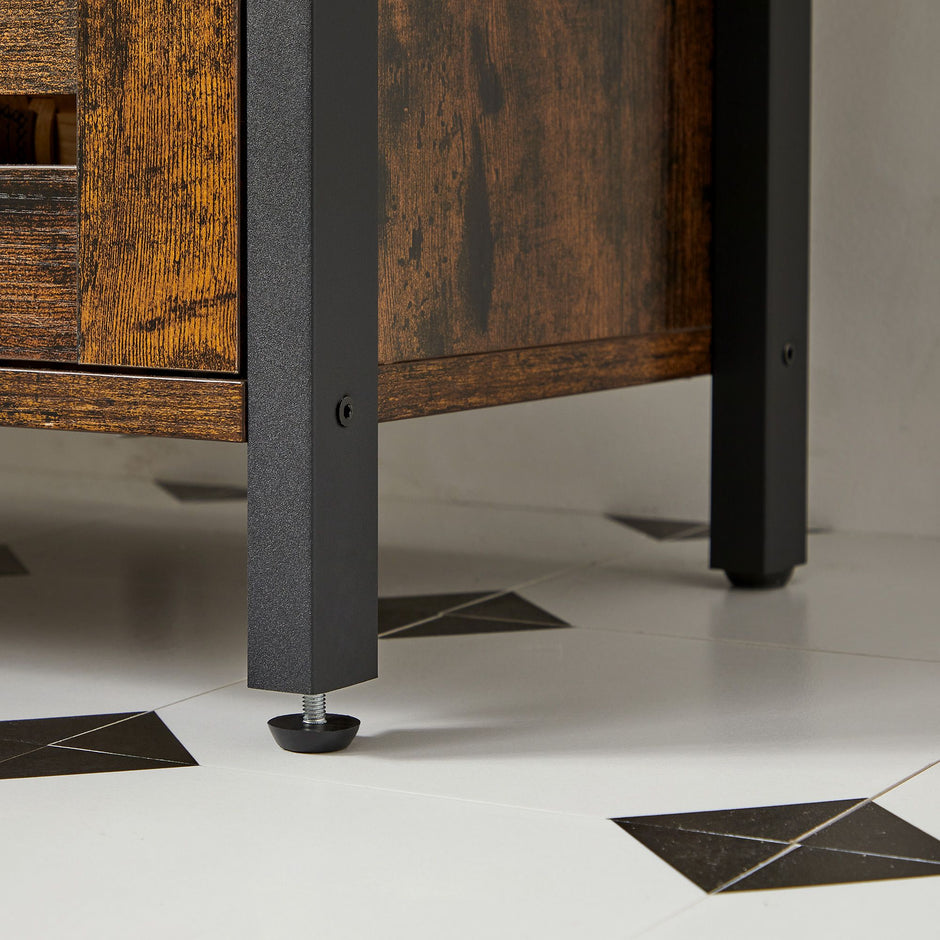 Waschbeckenschrank-Vintage Brown-Zwart