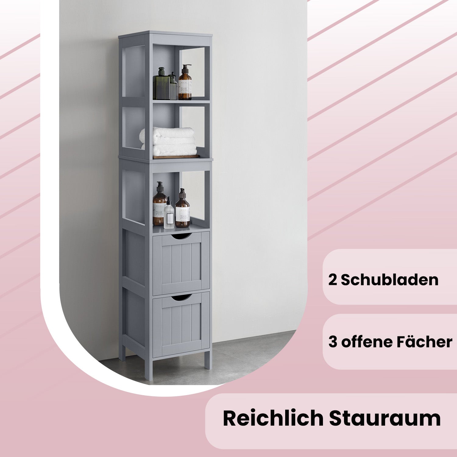Badezimmermöbel - Abstandsschrank, schlankes Design