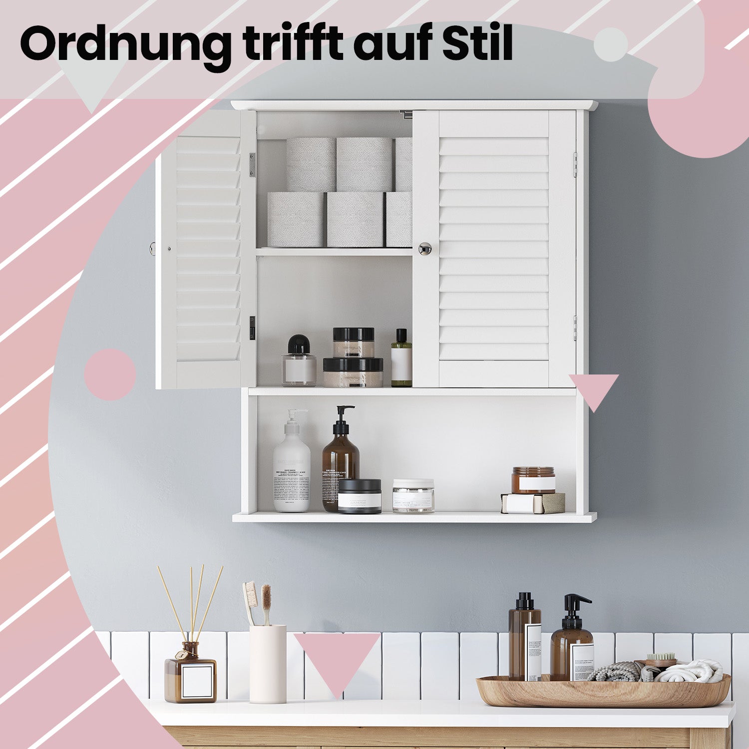 Badezimmerschrank - Wandschrank oder Medizinschrank mit einstellbarer Brett