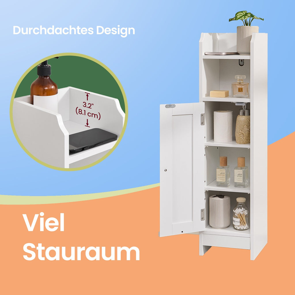 Badezimmerschrank - schmaler Stehschrank, ideal für kleine Badezimmer
