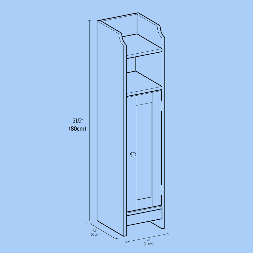 Badezimmerschrank - schmaler Stehschrank, ideal für kleine Badezimmer