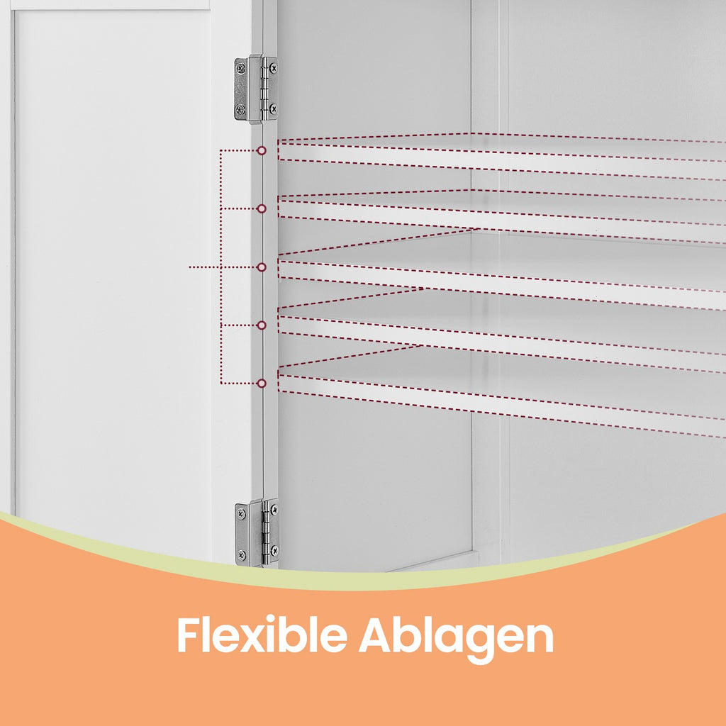 Badezimmerschrank - Hochschrank mit 4 Türen, auch als Küchenschrank geeignet