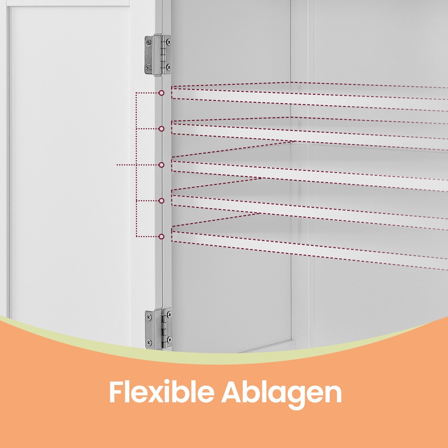 Badezimmerschrank - Hochschrank mit 4 Türen, auch als Küchenschrank geeignet