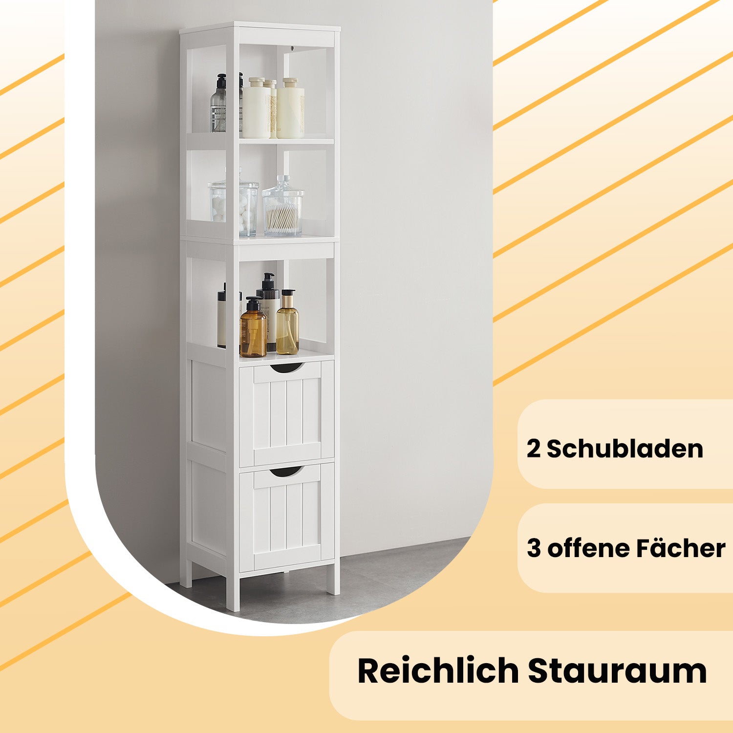 Badezimmermöbel - Abstandsschrank, schlankes Design