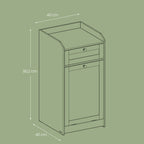 Badezimmerschrank - mit Wäschereikorb - 40 x 40 x 80,2 cm