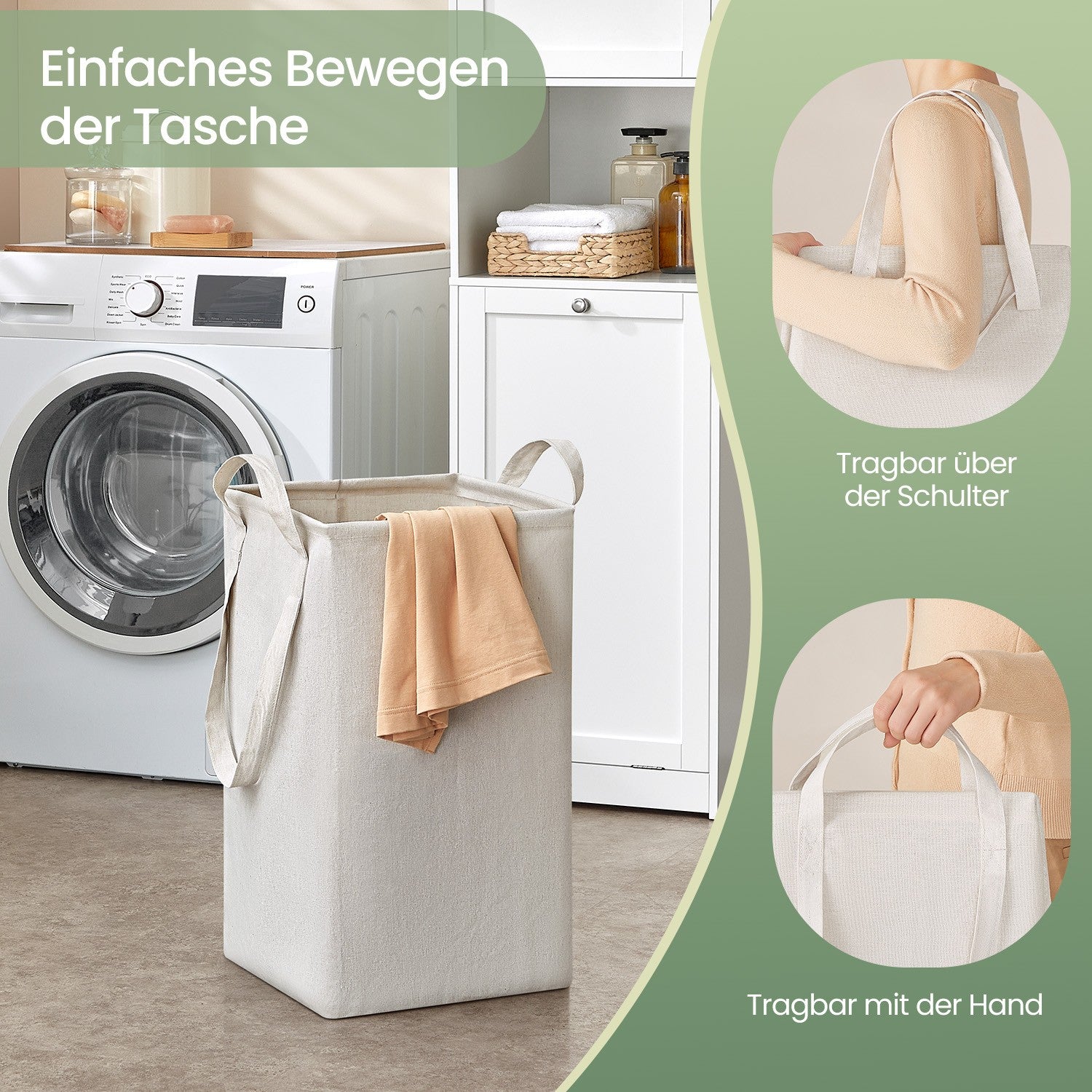 Badezimmerschrank - mit Wäschereikorb - 40 x 40 x 170 cm