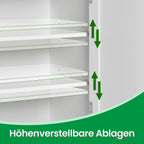 Badezimmermöbel, Badezimmermöbel mit 2 Türen, 2 verstellbare Regale