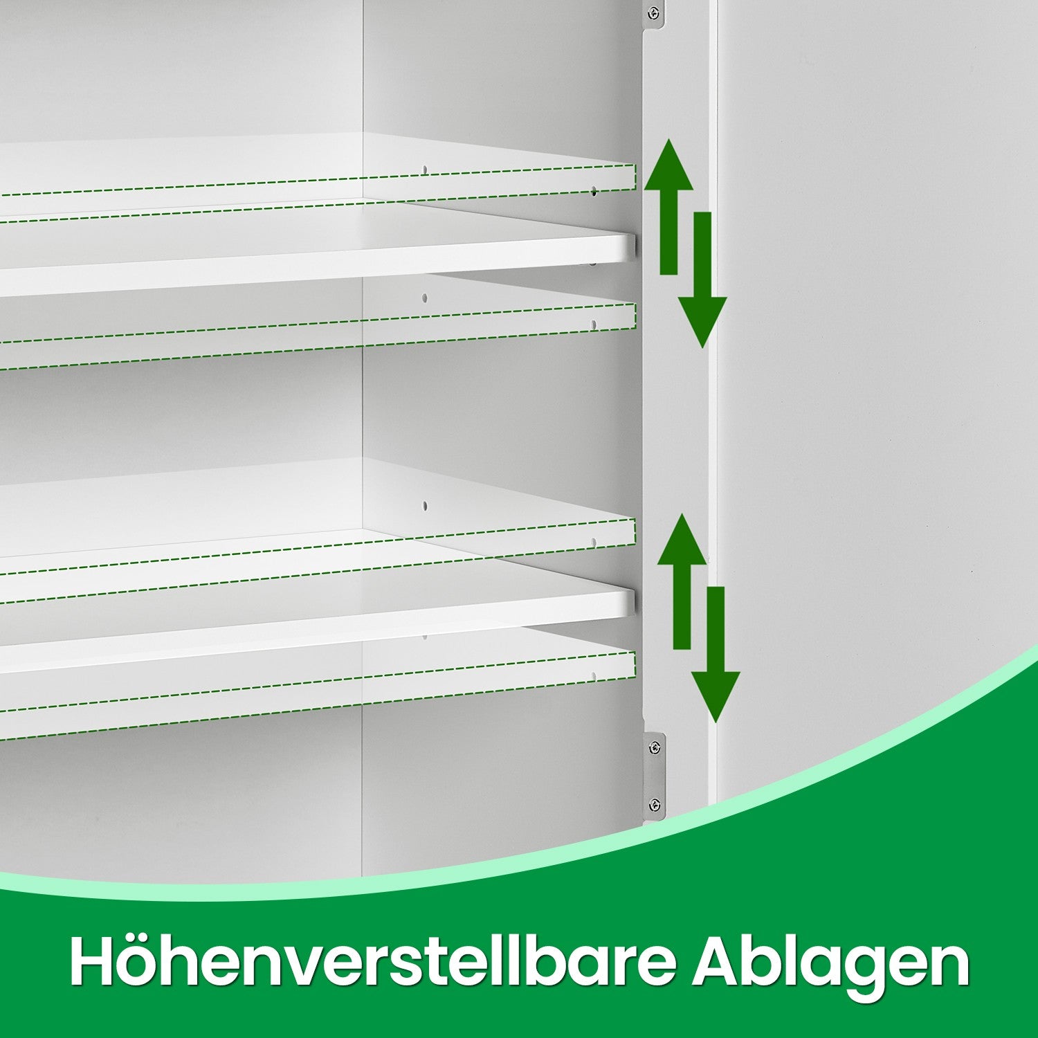 Badezimmermöbel, Badezimmermöbel mit 2 Türen, 2 verstellbare Regale