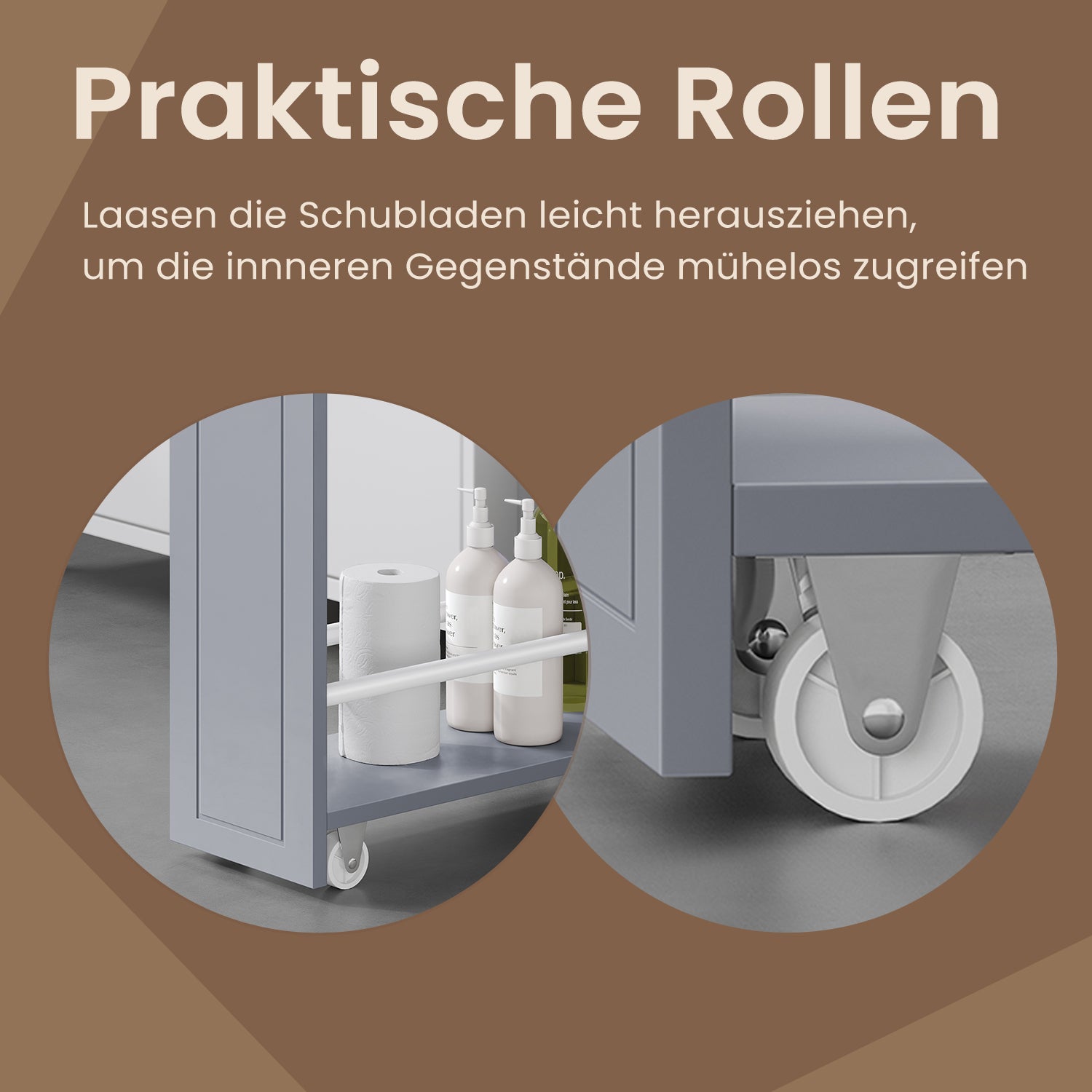 Badezimmerschrank - schmaler Schrank für Toilettenpapier, kompaktes Design