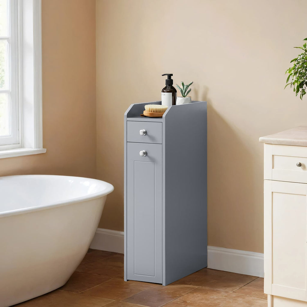 Badezimmerschrank - schmaler Schrank für Toilettenpapier, kompaktes Design